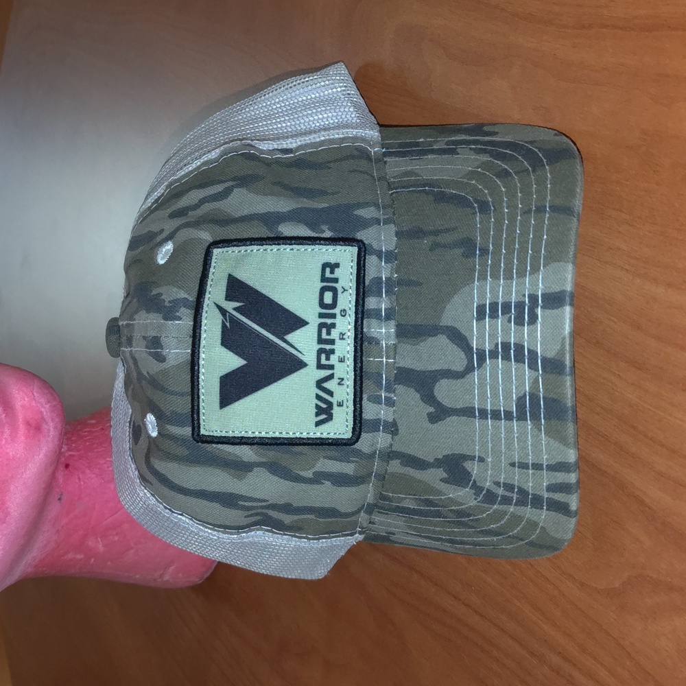 Mossy Oak Warrior Energy Stitched Patch Camo Trucker Mesh Snapback Cap Hat NWT